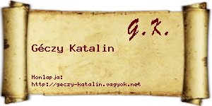Géczy Katalin névjegykártya